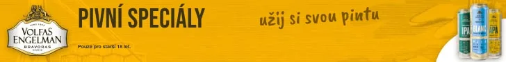 Banner Volfas Engelman Pivní speciály, statická verze 728 × 90